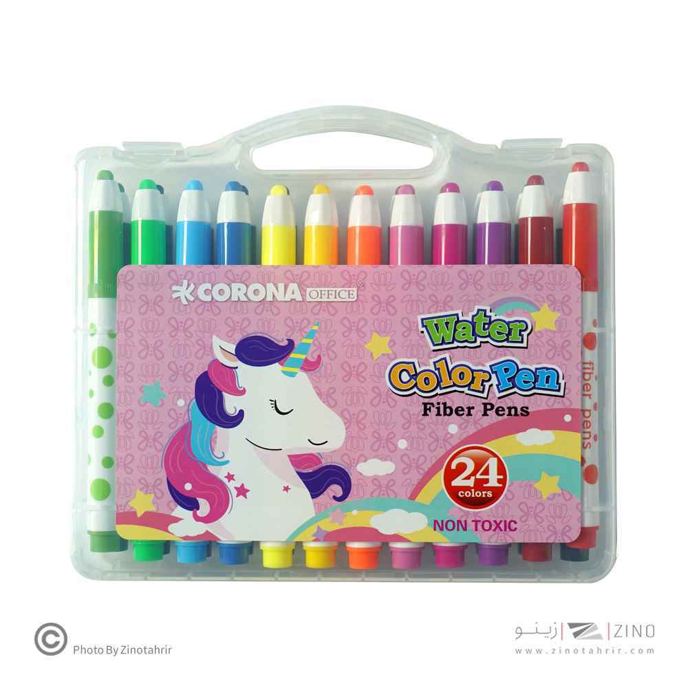 ماژیک نقاشی24رنگ جعبه طلقی کرونا کدWH6705-24